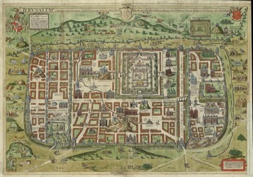 Jerusalem & its surroundings, an imaginative map, 1590